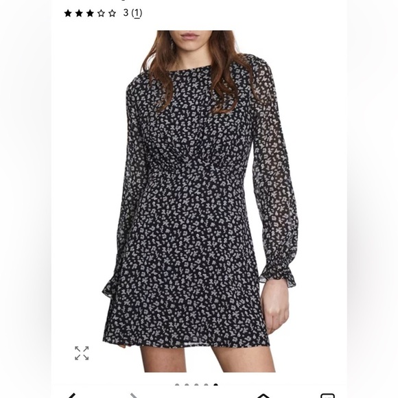 The Kooples - Floral Printed Long Sleeve Mini Dress - Small - Picture 6 of 10